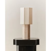 Eight Over Eight Table Lamp Large Travertine/Jute White