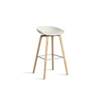 AAS32 Bar Stool H75 Oak/Stainless Steel/Melange Cream