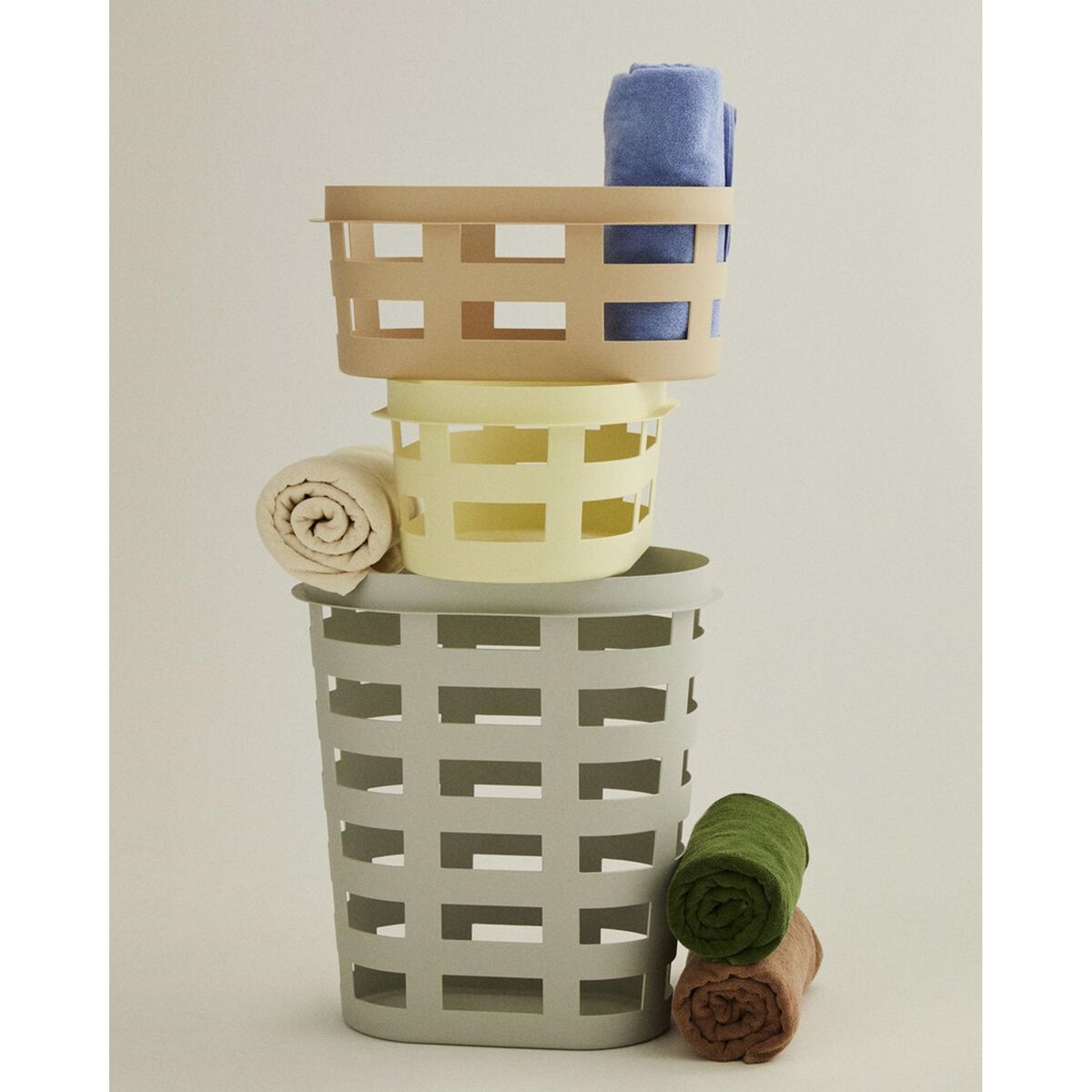Basket Recycled Basket Large Light Gray