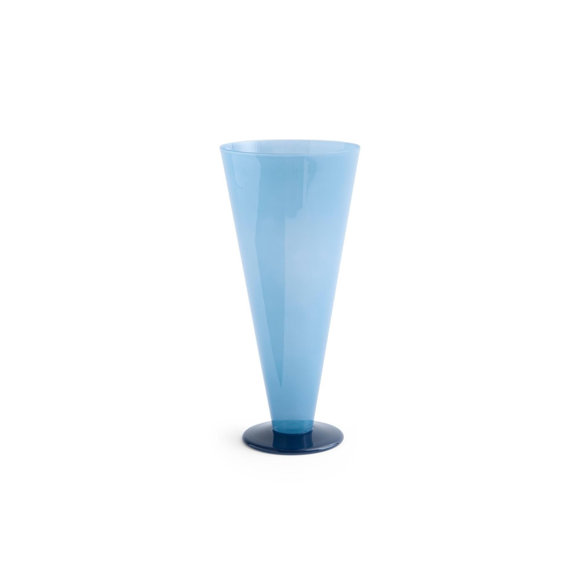 Vase Conique , Grand , Bleu Pétrole/ Bleu Foncé