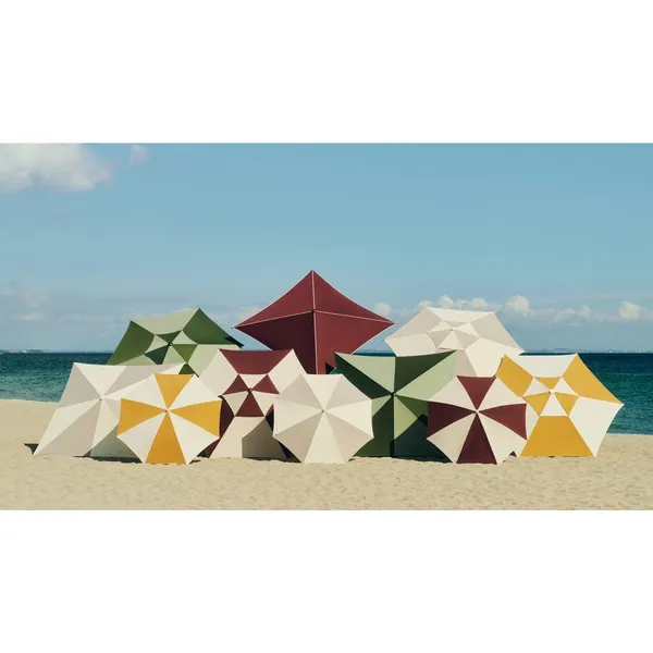 Sombrilla Hexagonal Terrazza Blanco Roto/ Gris