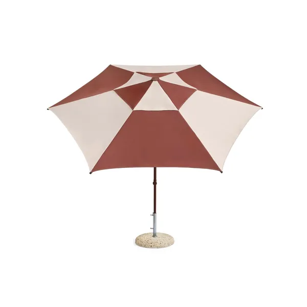 Terrazza Hexagon Parasol Off-White/ Burgundy