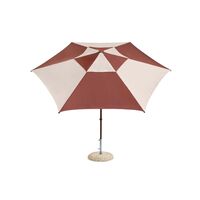 Terrazza Hexagon Parasol Off-White/ Burgundy