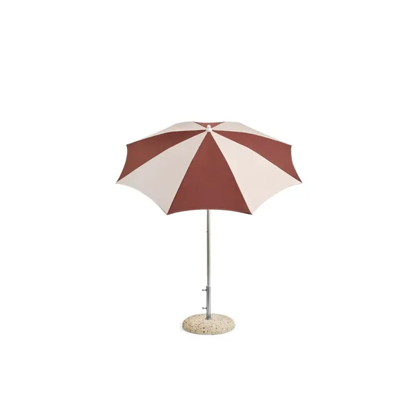 Terrazza Octagon Parasol Off-White/ Burgundy
