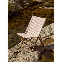 Outdoor Market Folding Chair Beige/ Red