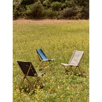 Outdoor Market Folding Chair Beige/ Red