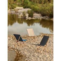 Outdoor Market Folding Chair Beige/ Red