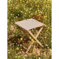 Outdoor Market Hocker Beige/Rot