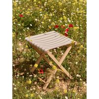 Taburete de Exterior Beige/ Rojo