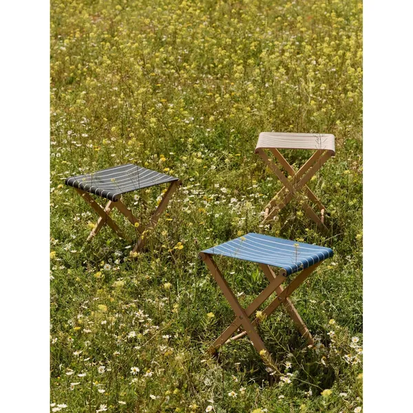 Outdoor Market Hocker Blau/Beige