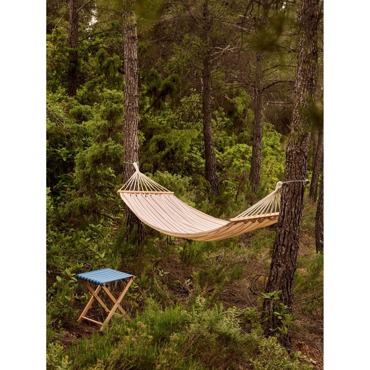 Outdoor-Markthängematte Beige/ Rot
