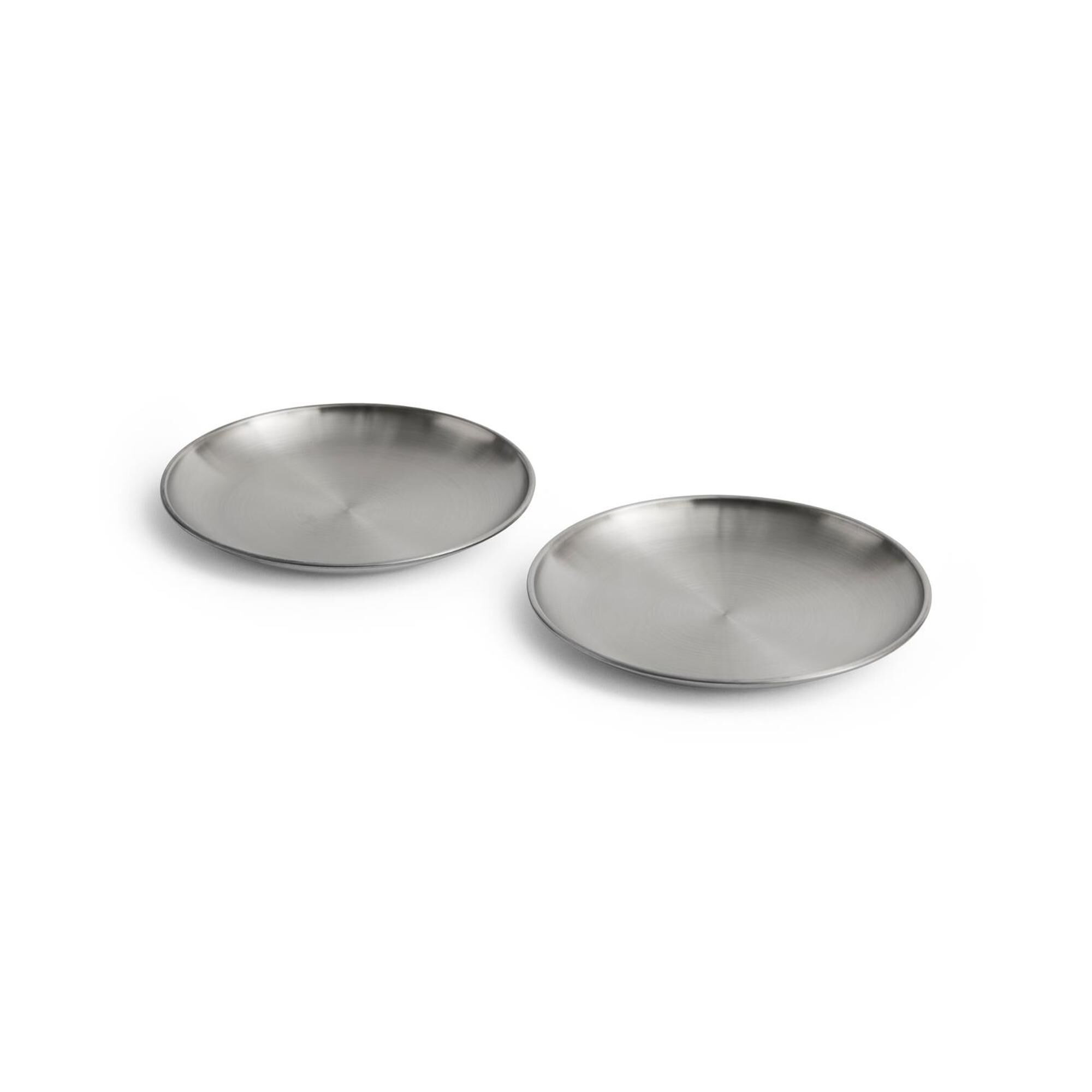 Assiettes de Marché en Plein Air , Lot de 2, Format Moyen , Argent