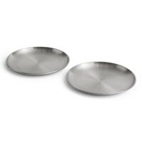 Outdoor Marktteller-Set, 2 Groß Silber