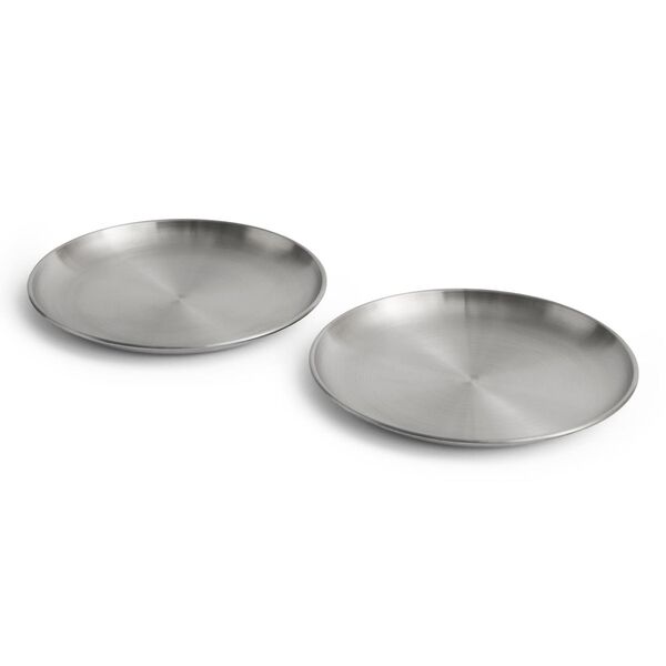 Outdoor Market Plate Set of 2 Large Silver
