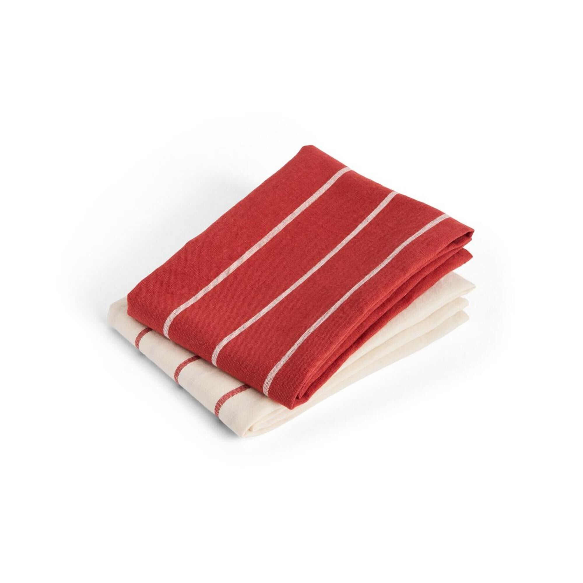 Outdoor Market Geschirrtuch-Set, 2er-Set, Beige/ Rot