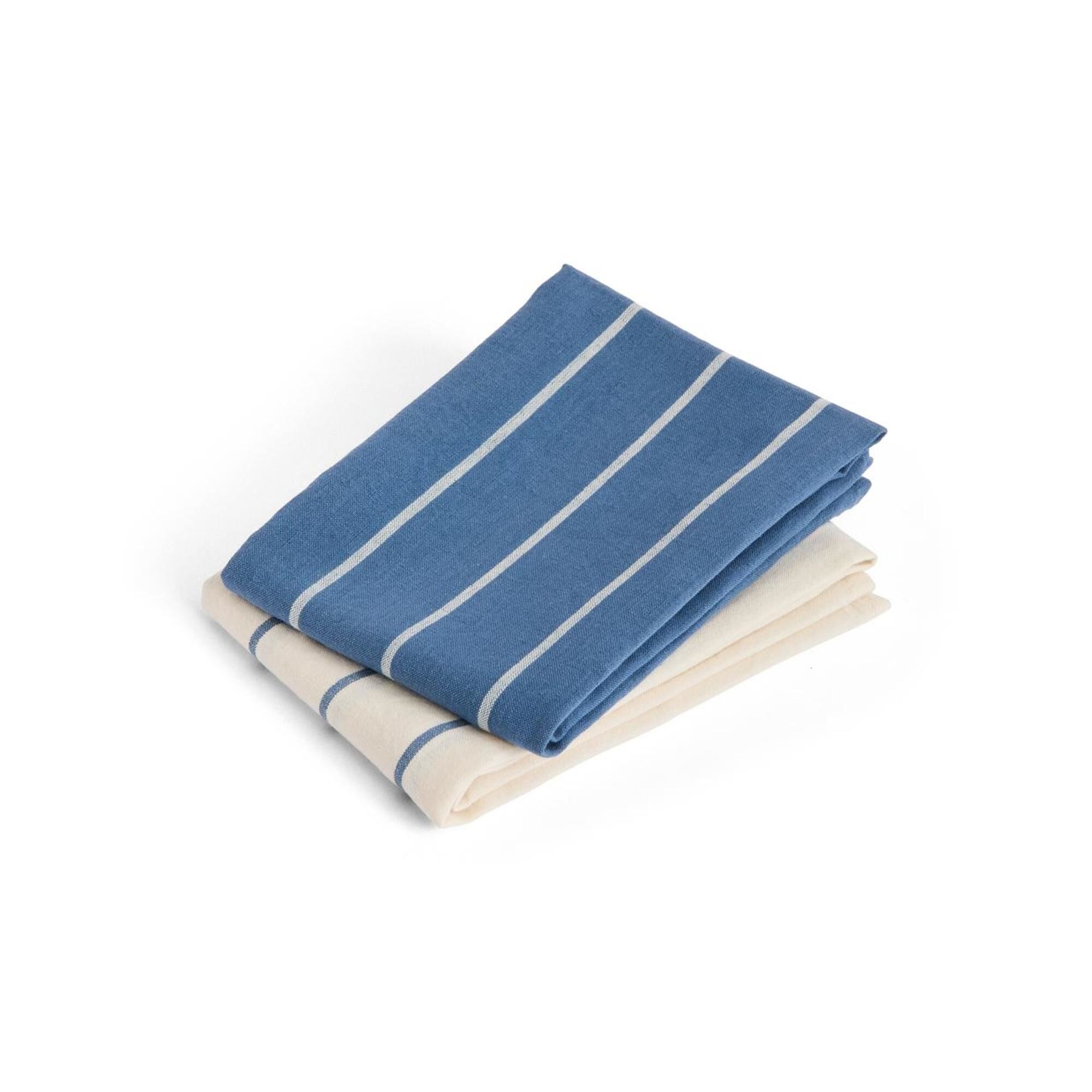 Outdoor Market Geschirrtuch-Set, 2er-Set, Blau/ Beige