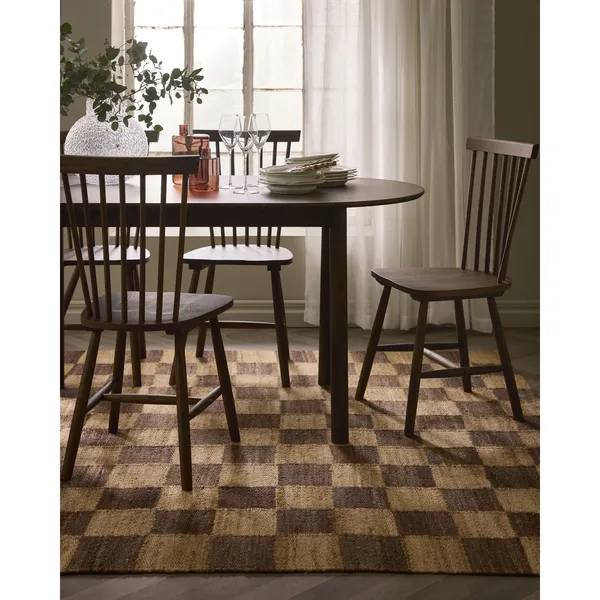 Chess Rug 180x270 Jute/Brown