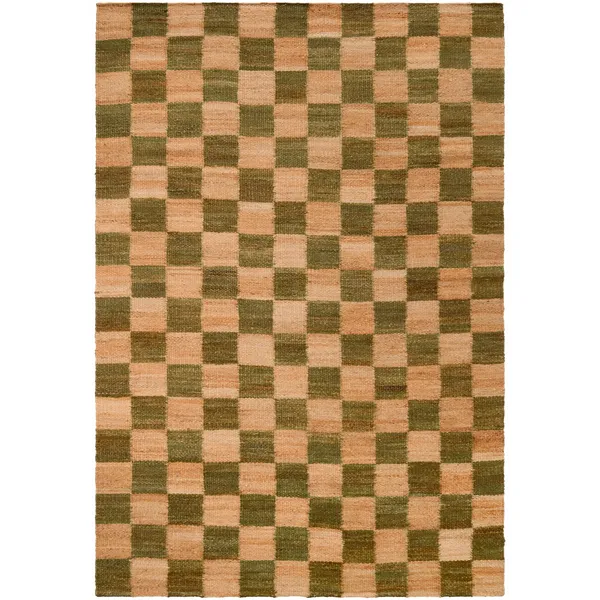 Chess Rug 180x270 Jute/Green