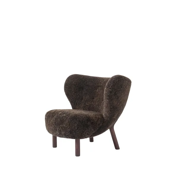 Little Petra VB1 Exclusive Armchair Sheepskin Espresso/Dark Stained Oak Incl. ATD1 Pouf