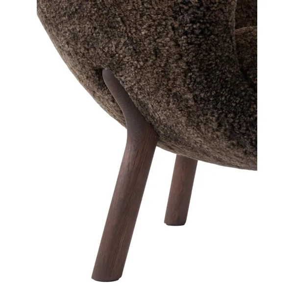 Little Petra VB1 Exclusive Armchair Sheepskin Espresso/Dark Stained Oak Incl. ATD1 Pouf