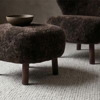 Little Petra VB1 Exclusive Armchair Sheepskin Espresso/Dark Stained Oak Incl. ATD1 Pouf