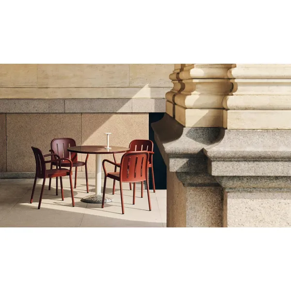 Deville Sedia con Braccioli Ferro Rosso