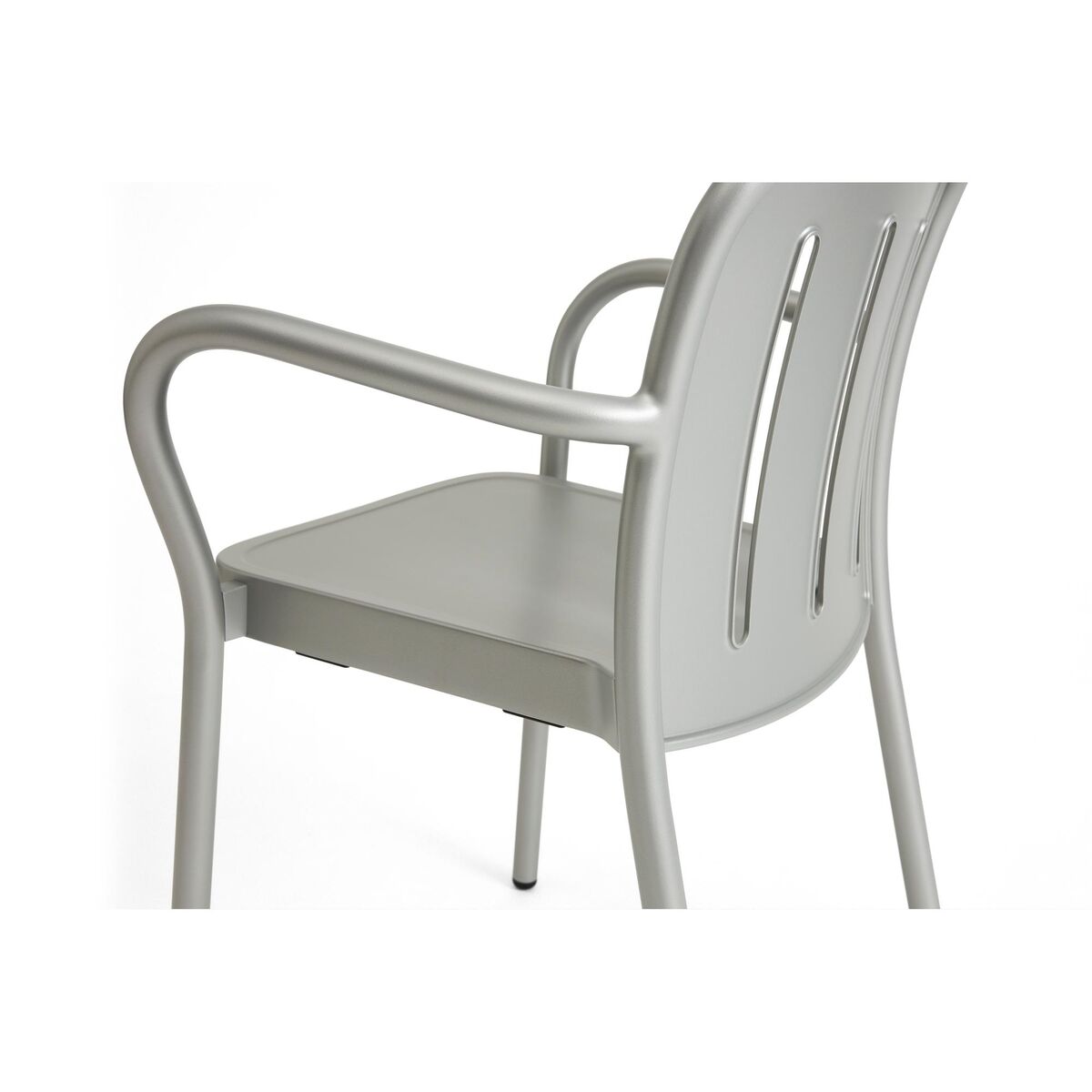 Fauteuil Deville avec Accoudoirs, Gris Argenté