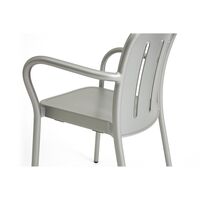 Fauteuil Deville avec Accoudoirs, Gris Argenté
