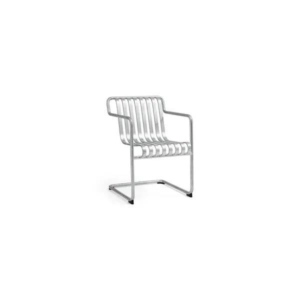Chaise de Salle à Manger Cantilever Palissade avec Accoudoirs, Acier Galvanisé à Chaud