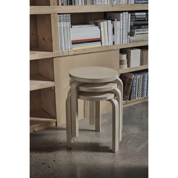 Stool 60 Stool Birch/ Red