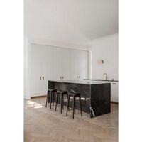 NY11 Barhocker mit Gepolstertem Sitz H75 Schwarz /Anthrazit 21003