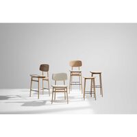NY11 Bar Stool With Upholstered Seat & Backrest H75 Light Smoked Oak/Camel 21004