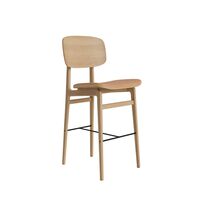 NY11 Bar Stool With Upholstered Seat & Backrest H65 Natural Oak/Camel 21004