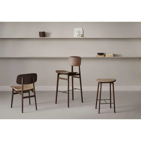 NY11 Bar Stool With Backrest H65 Natural Oak