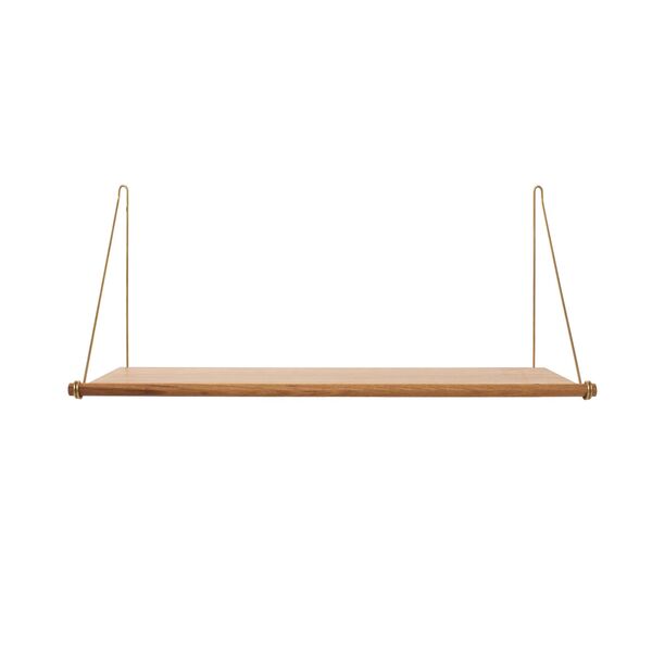 Regale Aus Eiche/ Messing mit Holzschlaufen