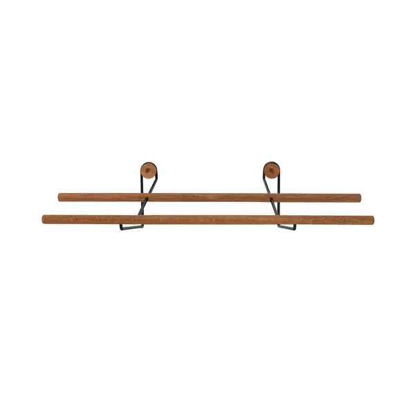 Shoe Rack Shoe Shelf Small Oak/ Brass
