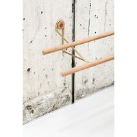 Shoe Rack Shoe Shelf Small Oak/ Brass