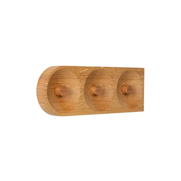 Solid 3 Coat Rack Oak