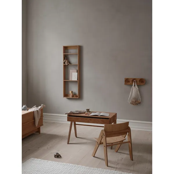 Solid 3 Coat Rack Oak