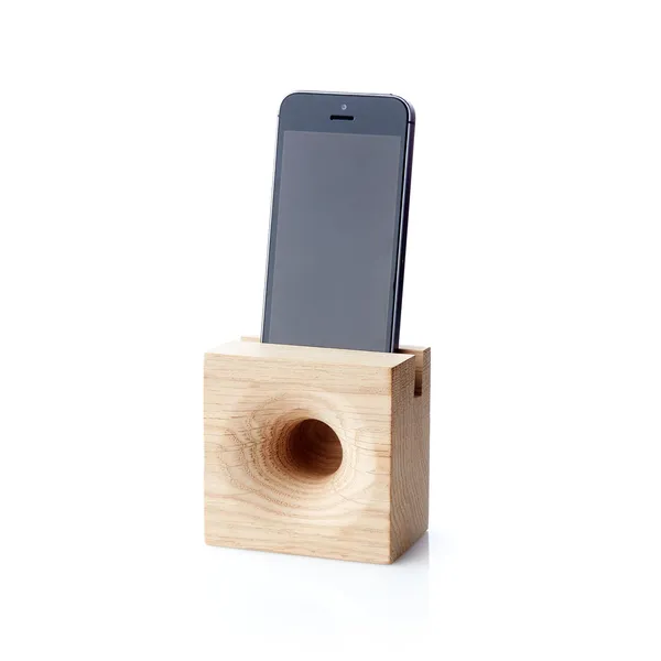 Sono Ambra Luidsprekers voor Telefoons, Wit met Zeep Behandeld Eikenhout