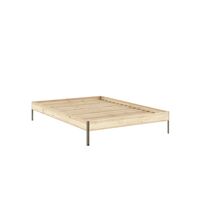 Core Bed Frame 140x200 Raw/Sage Green