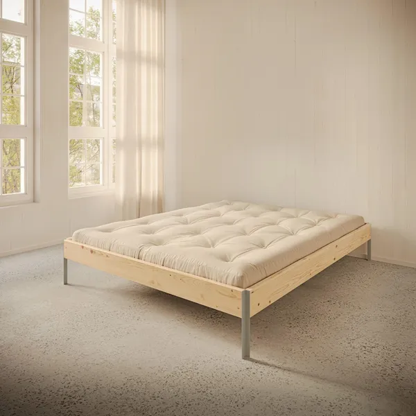 Core Bed Frame 140x200 Raw/Sage Green
