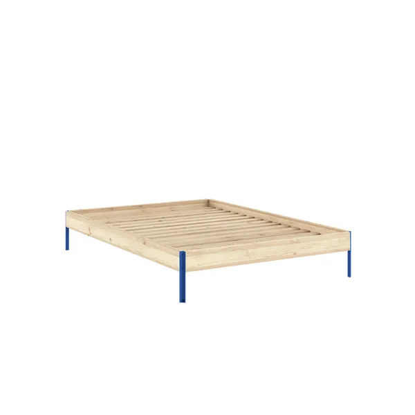 Core Bed Frame 140x200 Raw/Vivid Blue