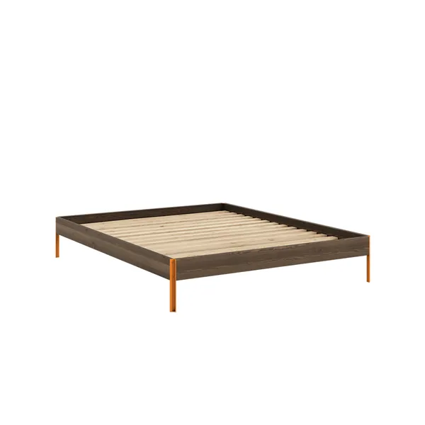 Core Bedframe 160x200 Cm, Carobbruin/ Oranje