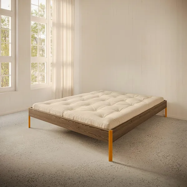 Core Bedframe 160x200 Cm, Carobbruin/ Oranje