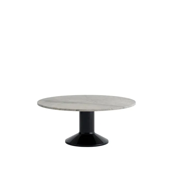 Center Dining Table Ø90 Gray Marble/ Black