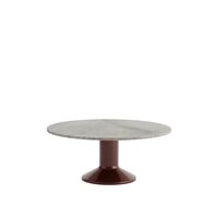 Center Dining Table Ø90 Gray Marble/Dark Red