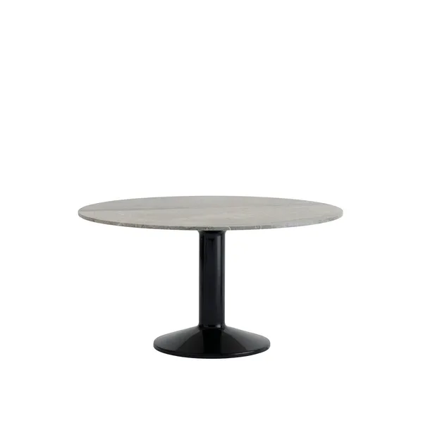 Center Dining Table Ø140 Gray Marble/ Black