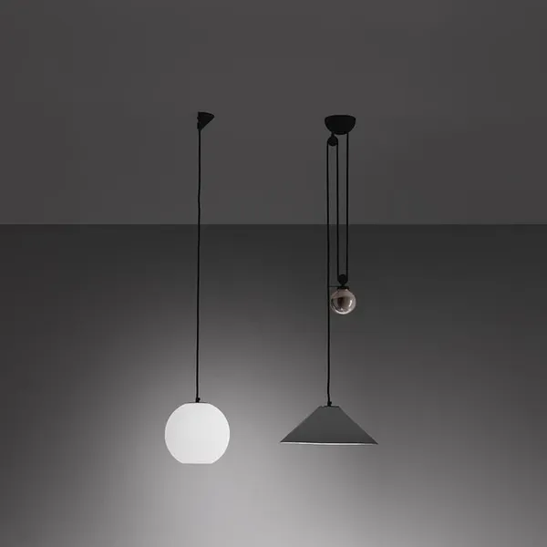 Aggregato Saliscendi Ø38 Pantalla Opal con Rosetón Extra Blanco