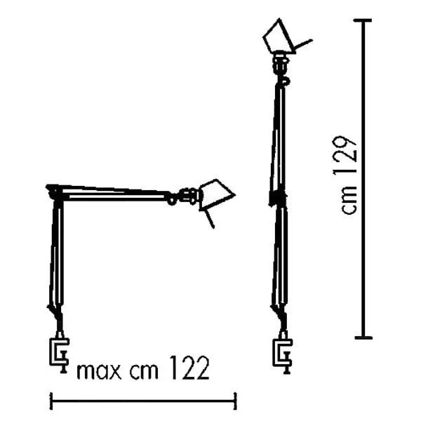 Lámpara de Mesa Tolomeo Negro con Clip